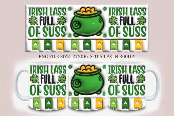 3D Irish Lass Full of Suss Mug Design