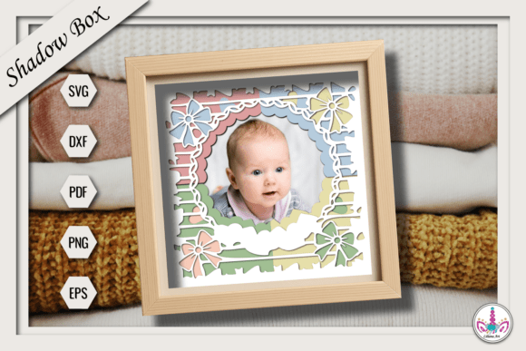 Baby Photo Frame Shadow Box with Bows: A Guide to 3D Layered Paper Art