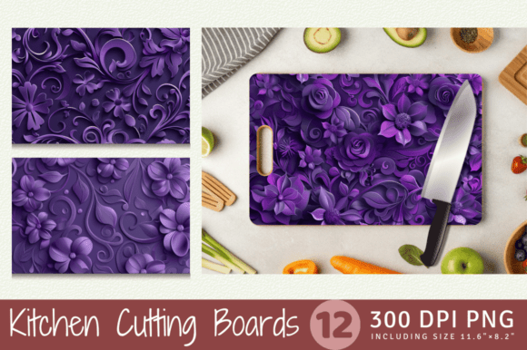 Bringing 3D Violet Floral Cutting Boards Sublimat Designs to Life in Your Kitchen and Business