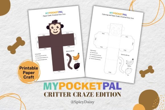 Cheeky Monkey 3D Paper Cube Craft