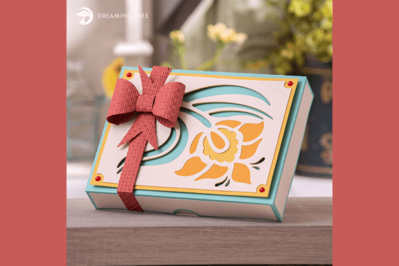 Elegant Nouveau Greeting Card Box SVG