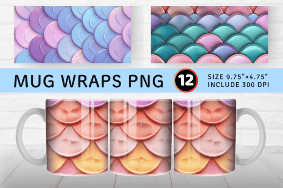 Exploring the 3D Mermaid Scales Mug Wrap Sublimation Design for Professional Results