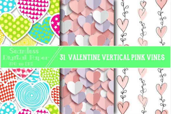 Infusing Romance into Design with Seamless Valentine Vertical Pink Vines