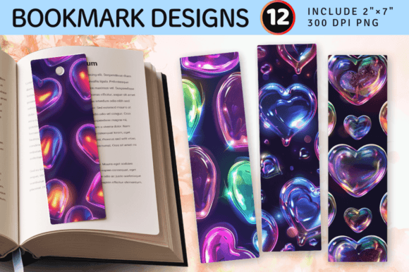 Integrating Neon 3D Puffy Glitter Hearts PNG Bookmark Designs into Your Creative Workflow