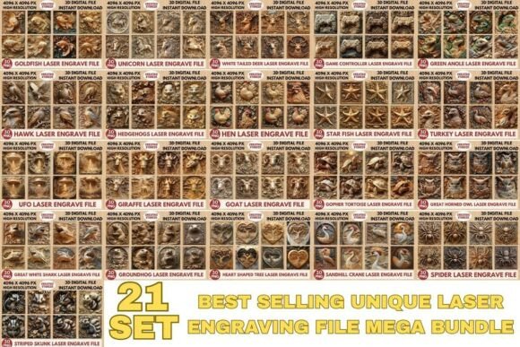 Master 3D Laser Engraving File Bundle