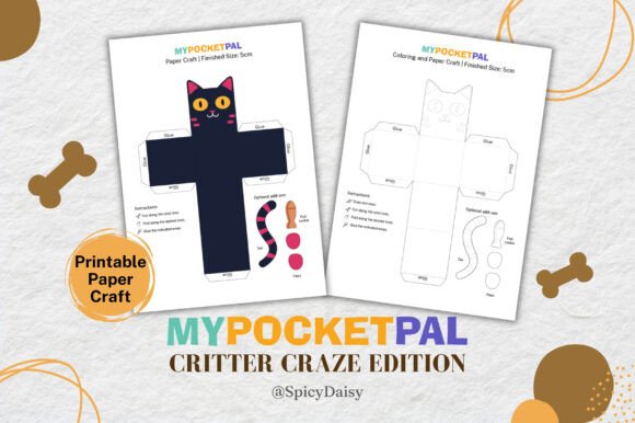 Paper Craft Midnight Cat 3D Cube