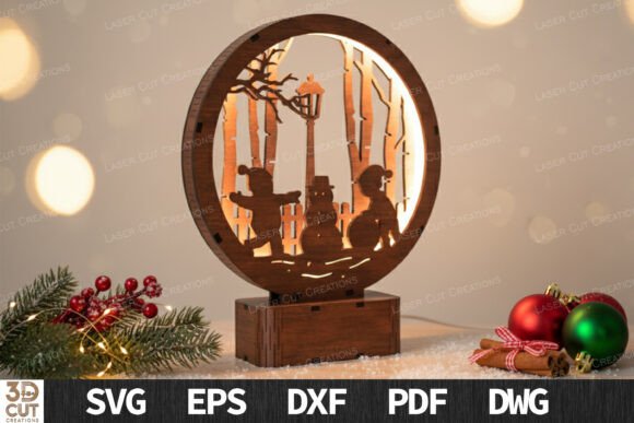Snowman Friends Christmas Light Box
