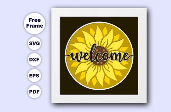 Sunflower Welcome Shadow Box Design Guide
