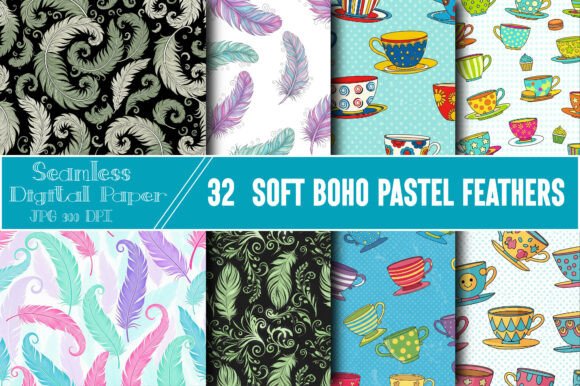 Unlocking Creative Potential with the Seamless Soft Boho Pastel Feathers Pattern